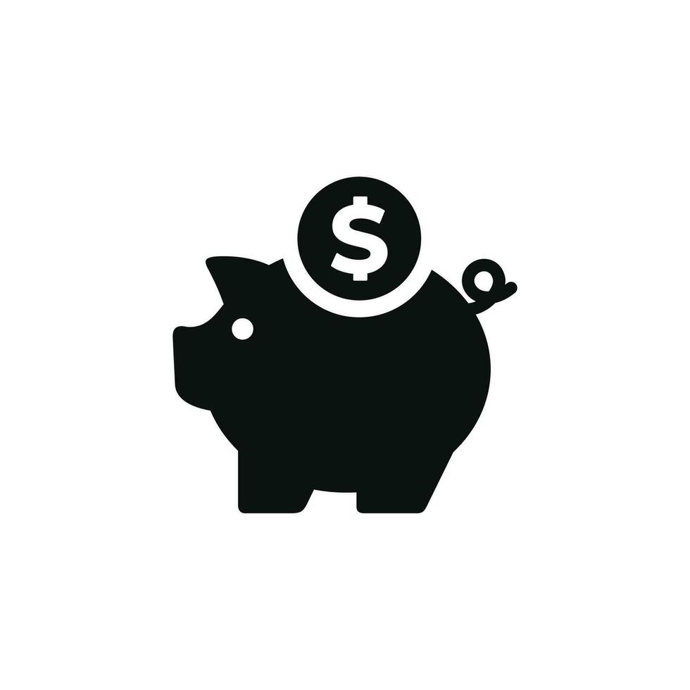 Piggy bank icon isolated on white background vector