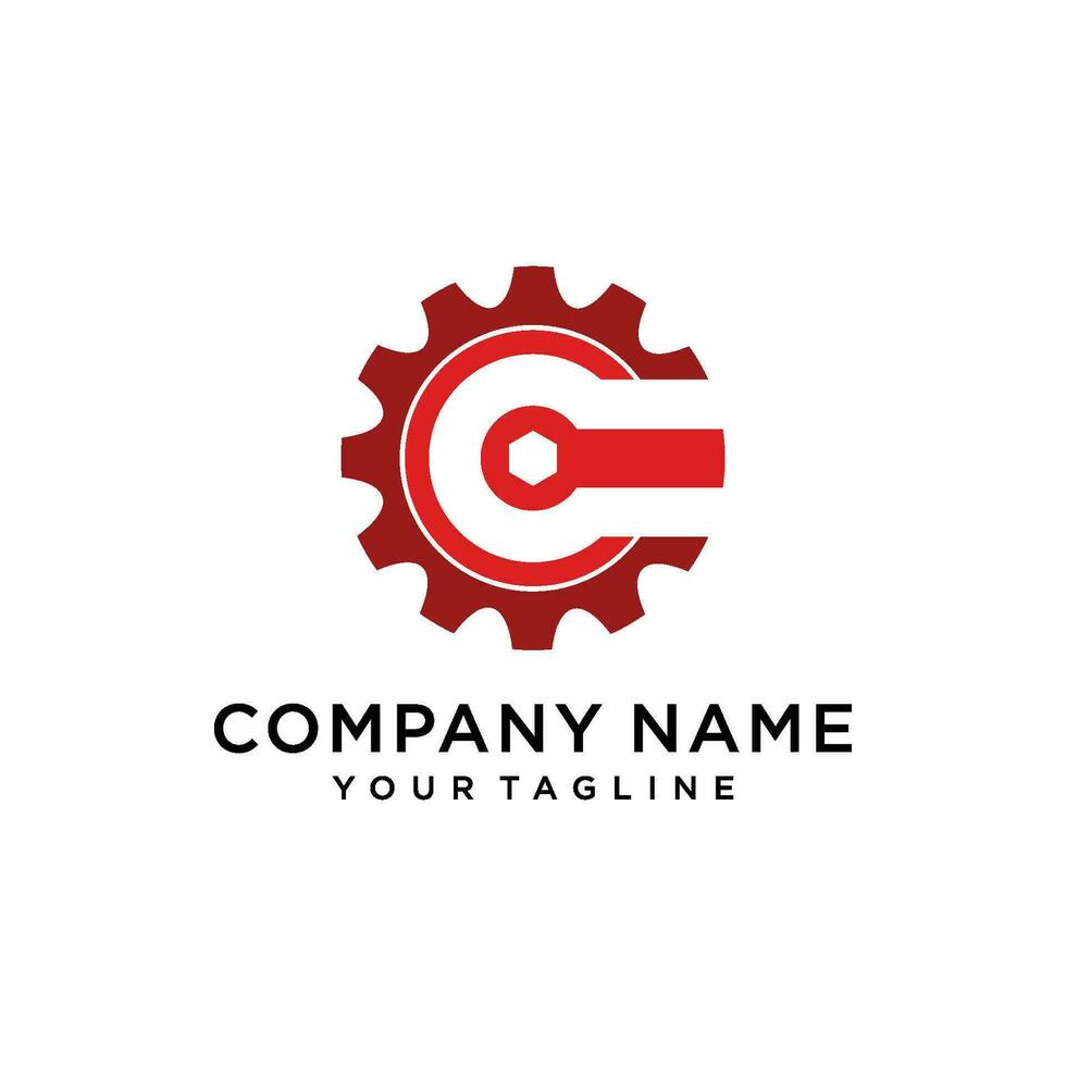 Initial C gear logo template vector
