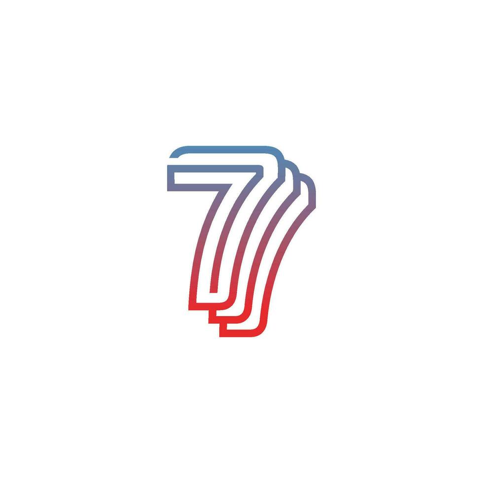 Number Seven Logo vector illustration