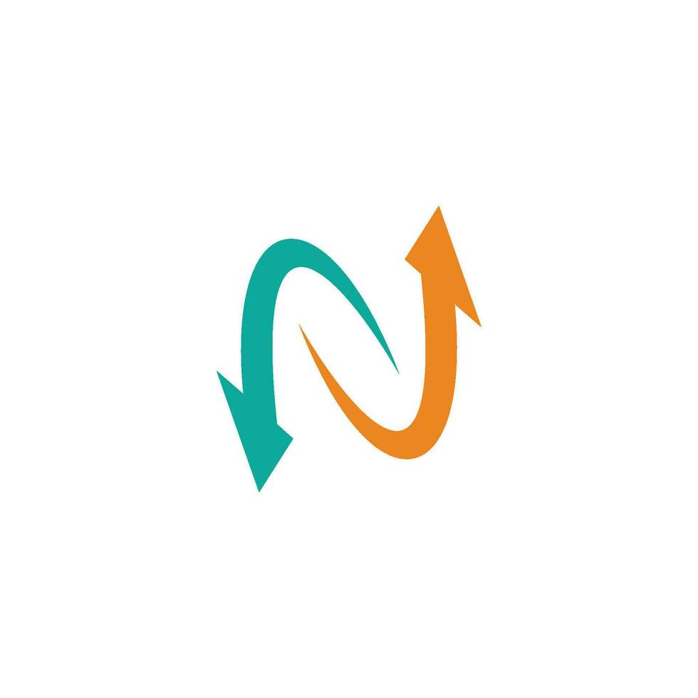Letter N With Arrow Logo Design vector