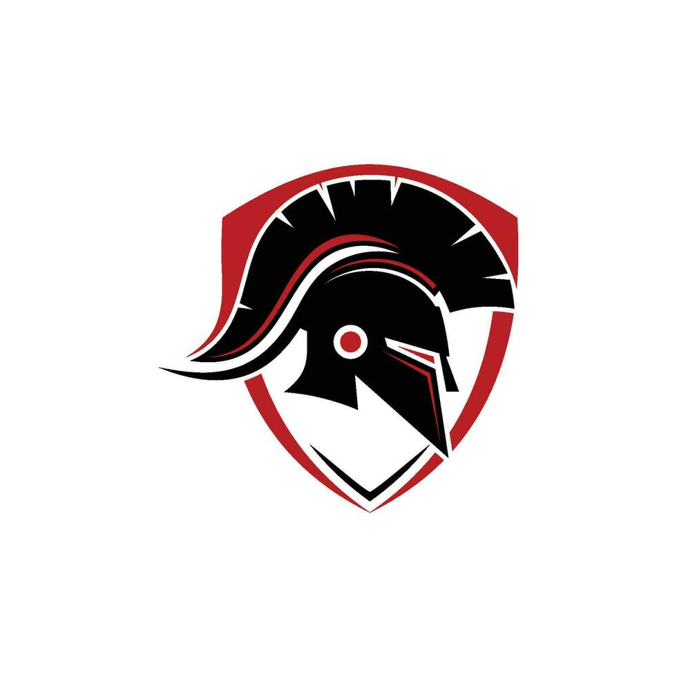 Warrior Logo Template Design, Vector Creative Symbol, Warrior Helmet.