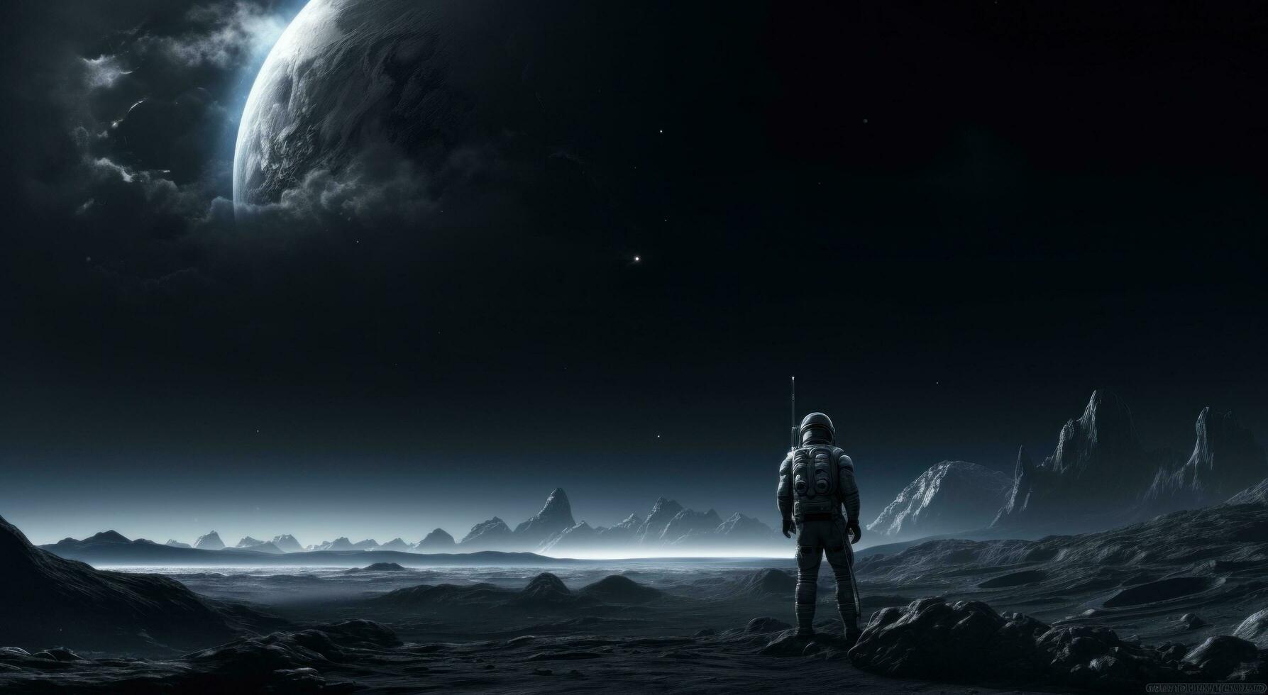 AI generated space themed wallpapers wallpapers collection of astronaut looking at the moon photo