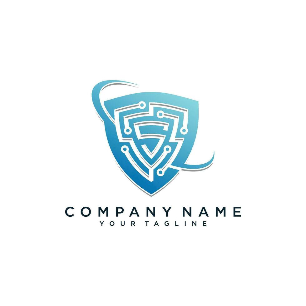 security logo technology for your company, shield logo for security data vector