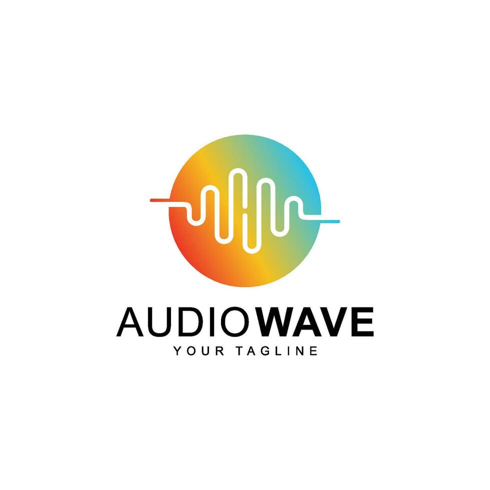 Sound wave template logo  music  dj  audio system. Brand  identity. Clean and modern style design vector