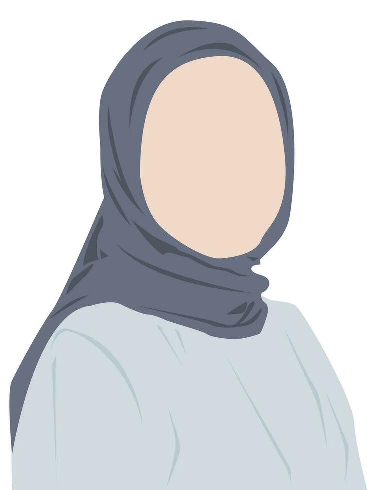 plano ilustración de musulmán mujer vistiendo hijab vector