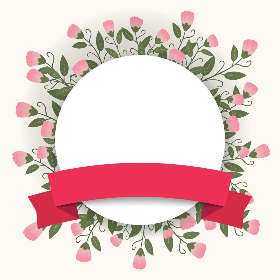 Beautiful simple floral wreath with empty space for your text. - Vector. vector