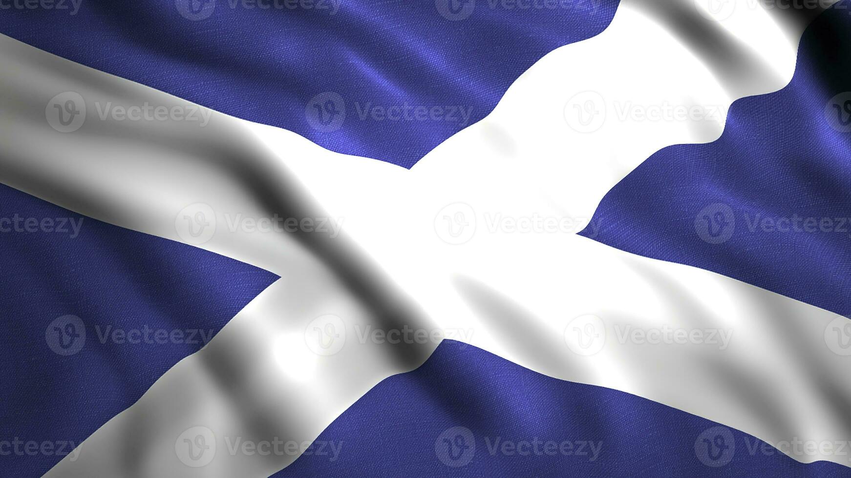 Beautiful canvas of flag of country. Motion. 3D background with flag waving in wind. 3D animation of moving textile flag of Scotland photo