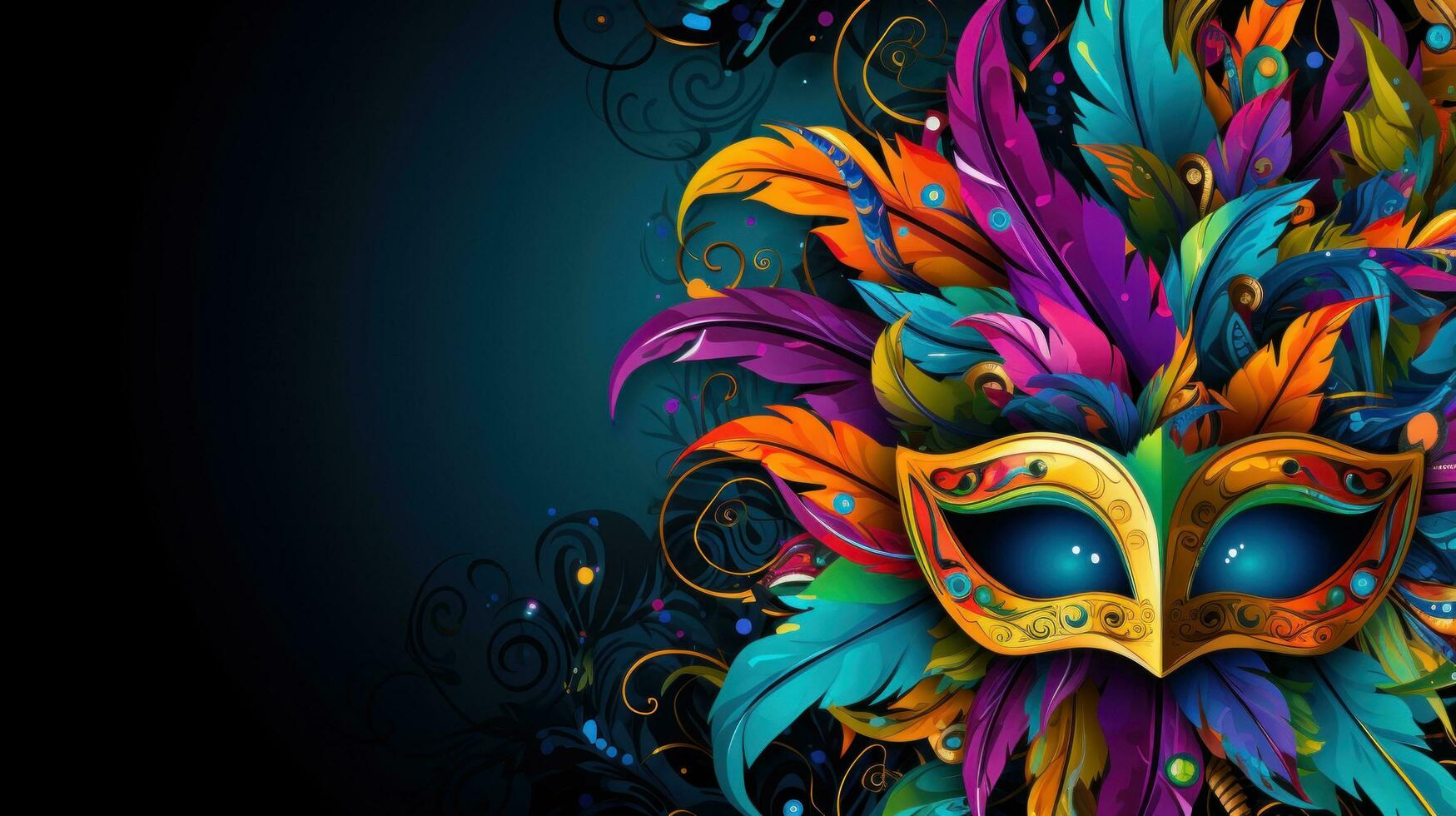 AI generated A vivid carnival background filled with lively colors, masks, and festive flair photo