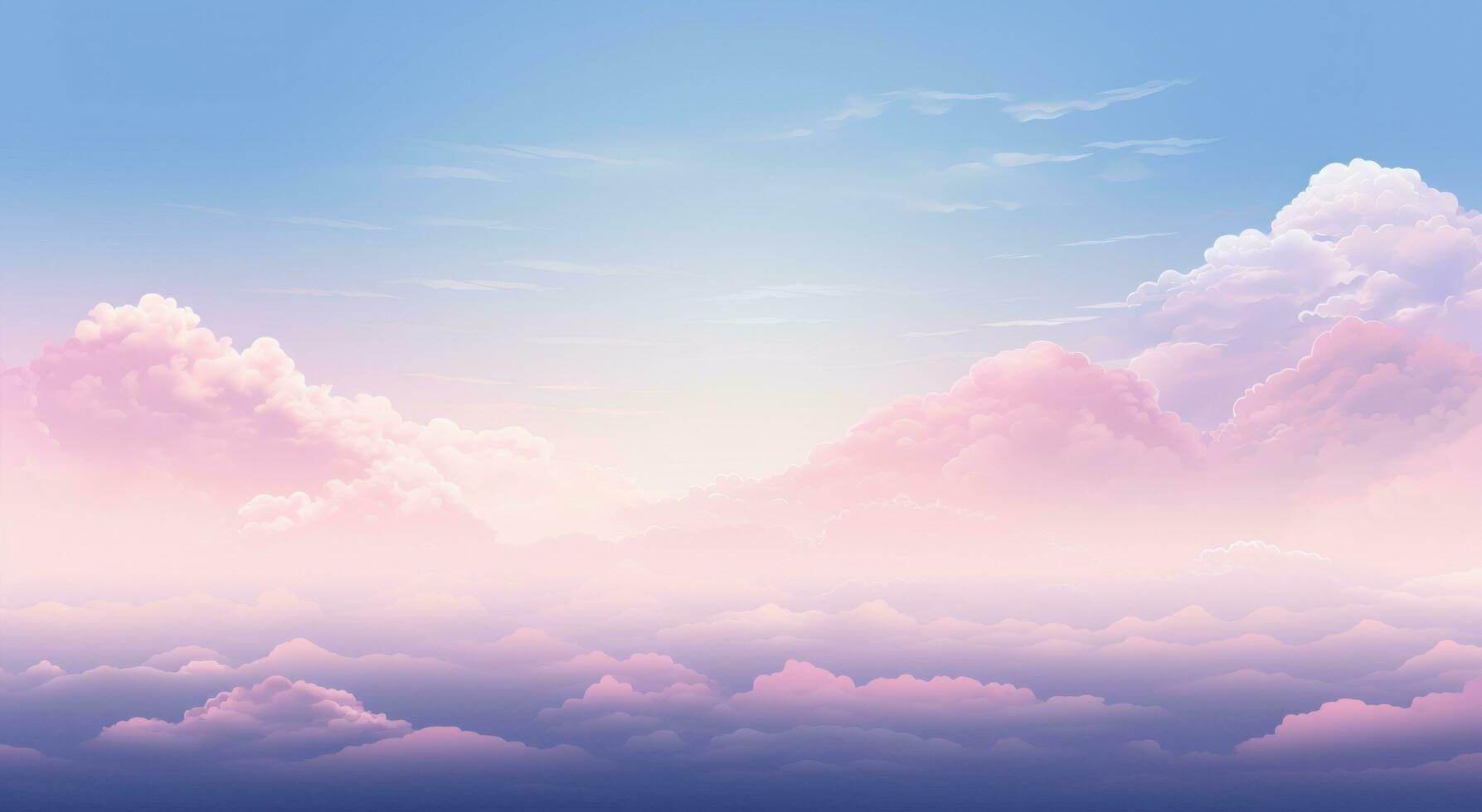 AI generated tuxedo pink sunrise scene above the skies with clouds background photo