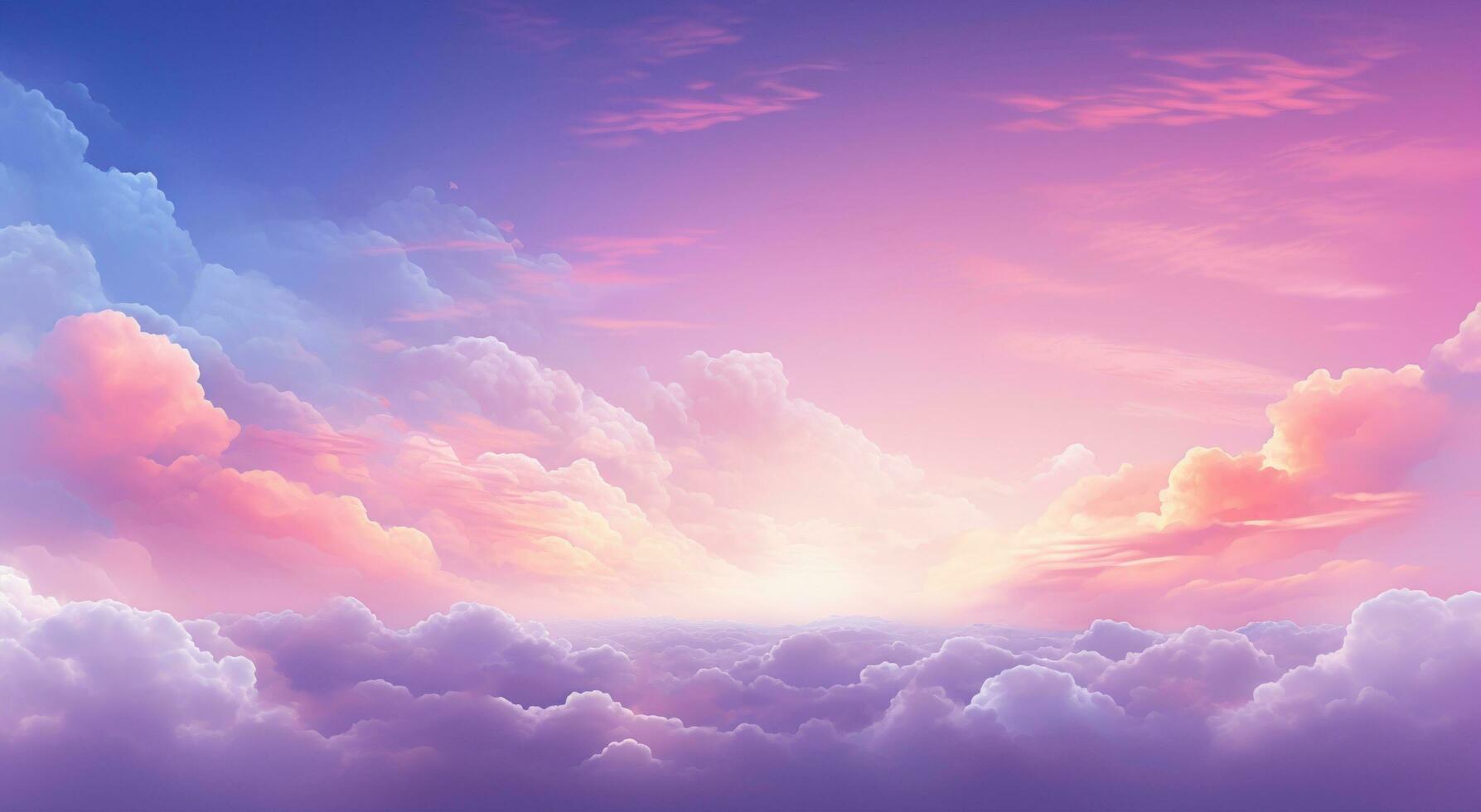 AI generated tuxedo pink sunrise scene above the skies with clouds background photo