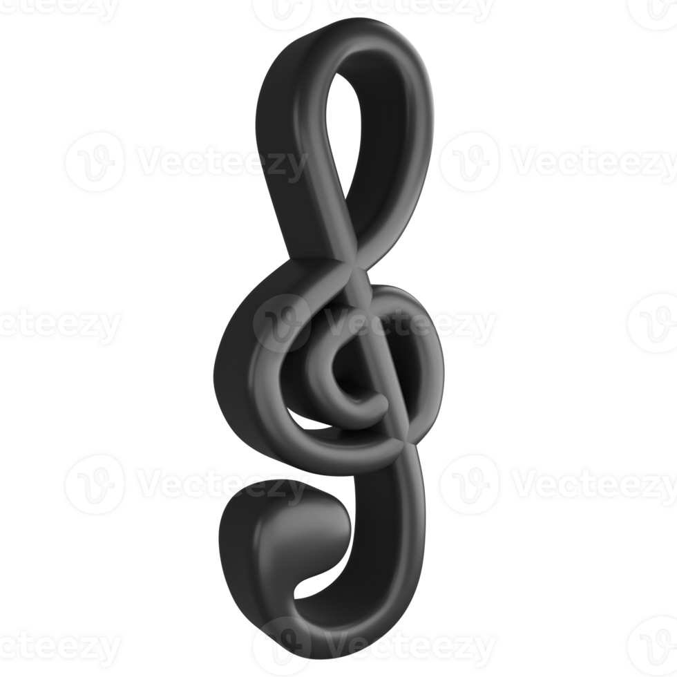 treble sleutel of g sleutel Notitie kant visie clip art vlak ontwerp icoon geïsoleerd Aan transparant achtergrond, 3d geven vermaak en muziek- concept png