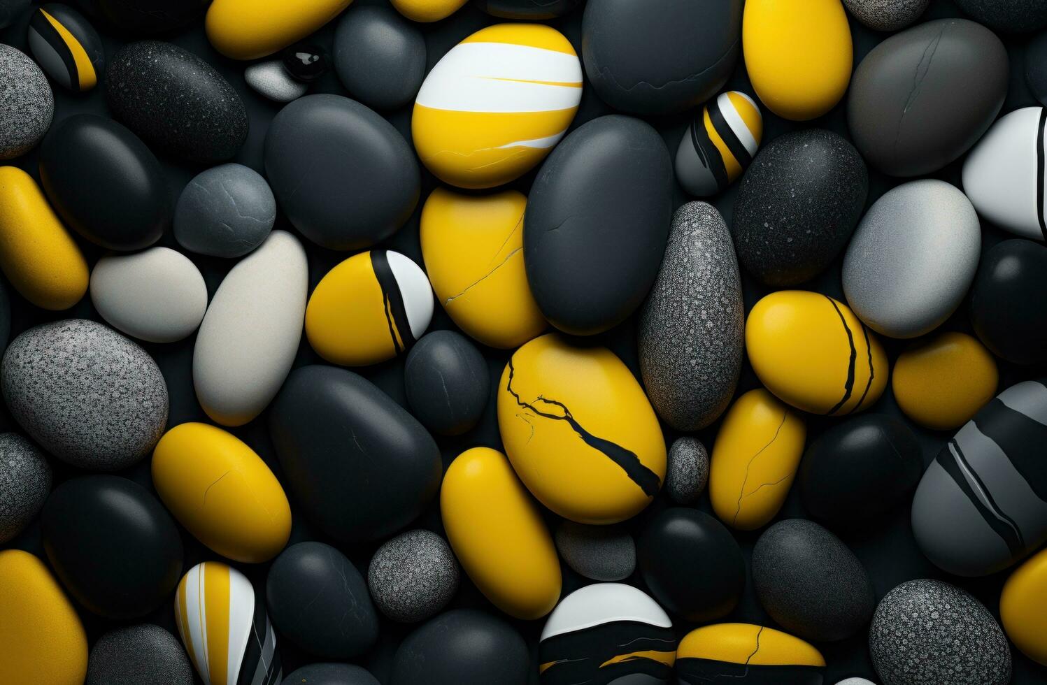 AI generated background with black and yellow colored stones photo