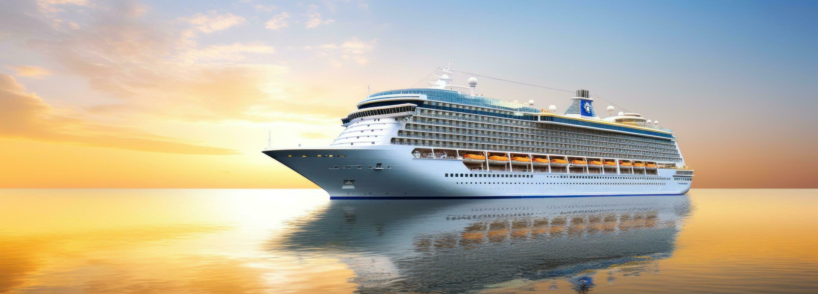 AI generated cruise ship on a big ocean photo