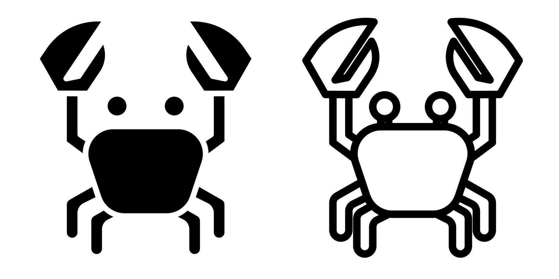 cangrejo icono, firmar, o símbolo en glifo y línea estilo aislado en transparente antecedentes. vector ilustración