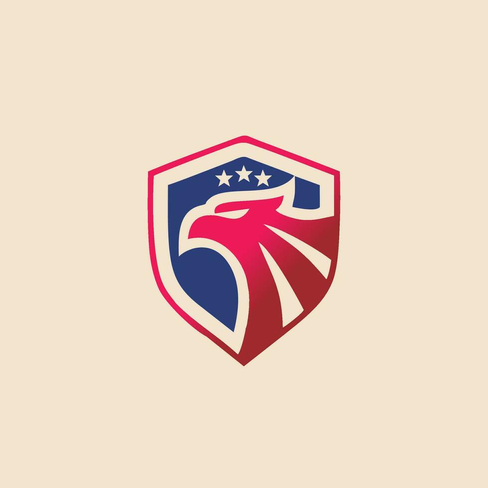 águila logo diseño. águila proteger americano bandera. ilustración de un águila icono vector