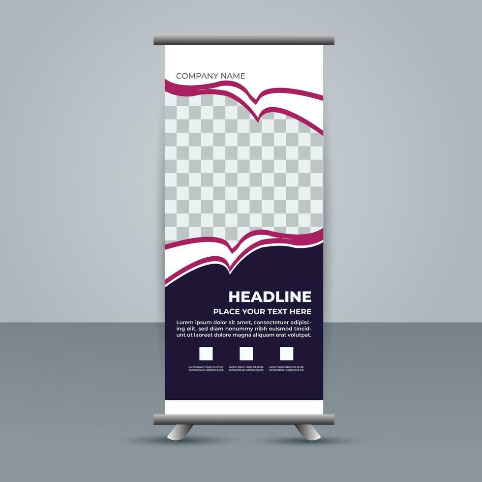professional business roll up display standee template design vector