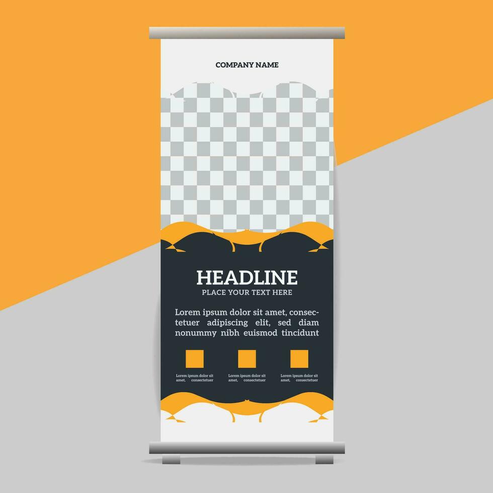 business roll up banner design display standee for presentation purpose vector