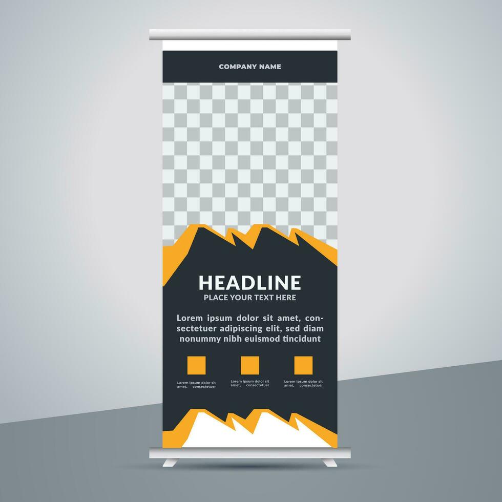 business roll up banner design display standee for presentation purpose vector