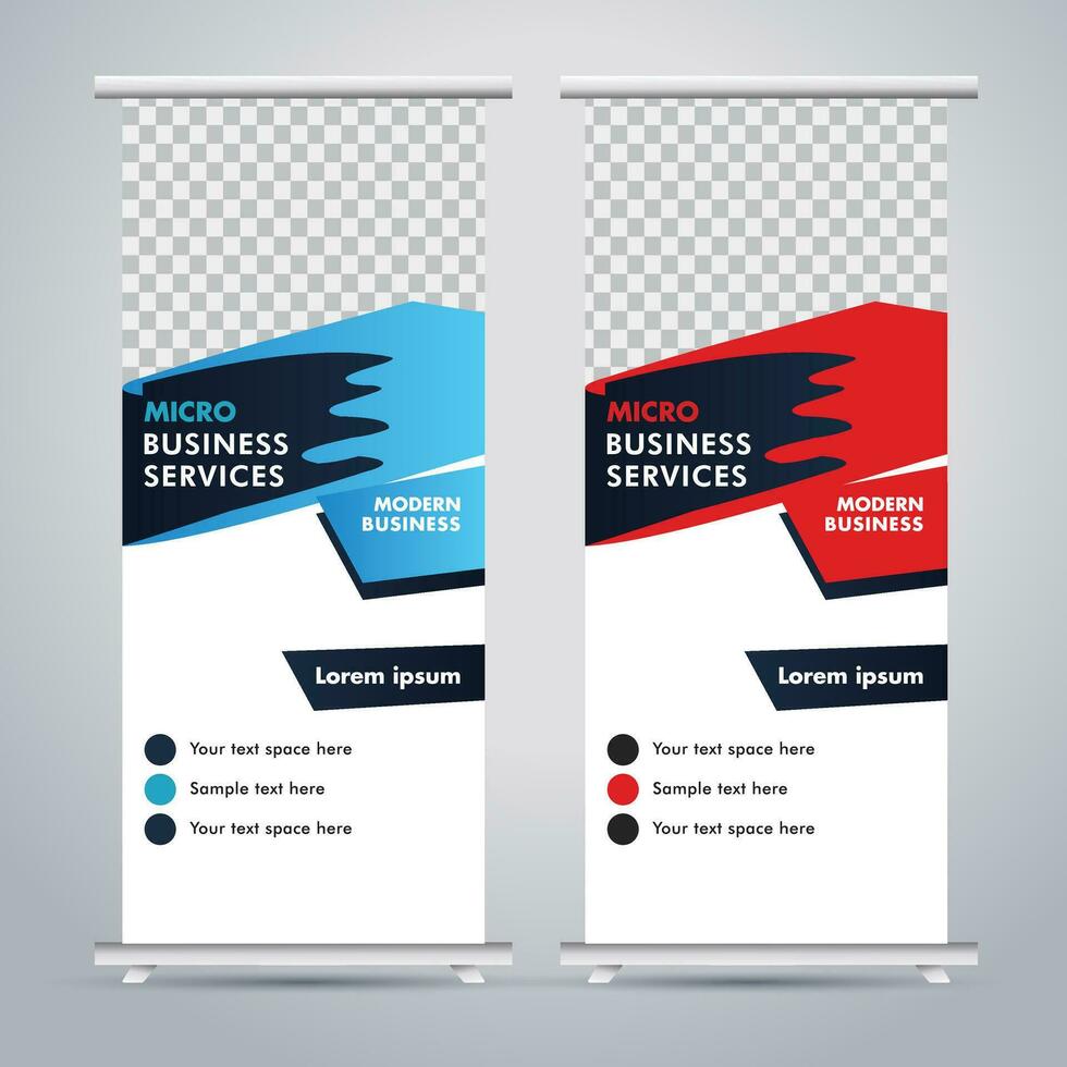 Modern roll up banner design template. flyer. pull up. presentation. brochure. poster. advertisement. print media vector