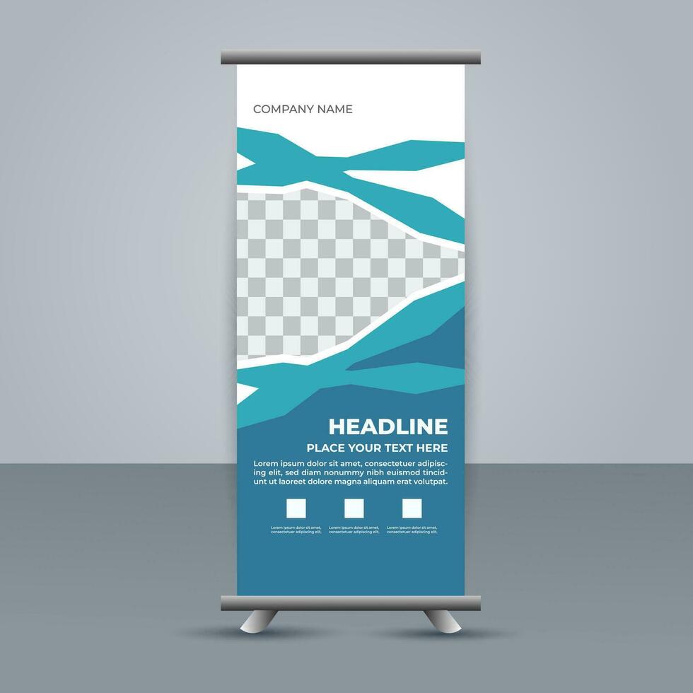 professional business roll up display standee template design vector