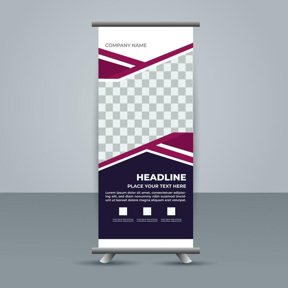 professional business roll up display standee template design vector