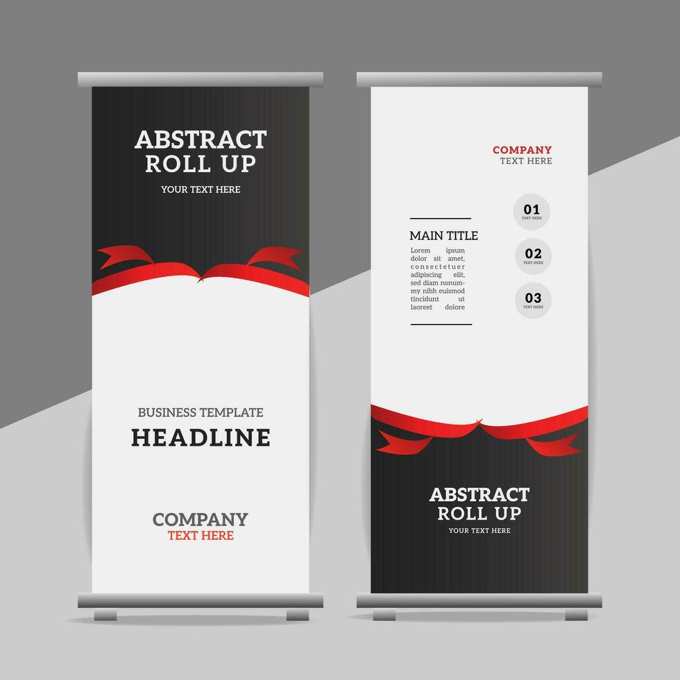 modern roll up banner template with abstract design vector