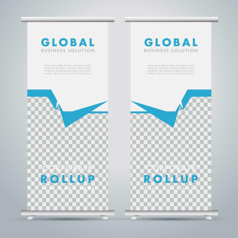 Modern roll up banner design template. flyer. pull up. presentation. brochure. poster. advertisement. print media vector