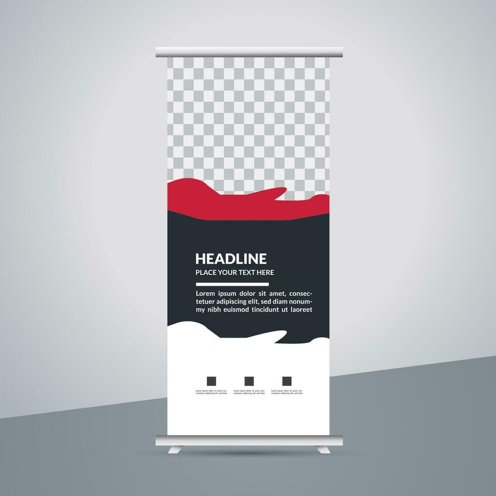 professional business roll up display standee template design vector