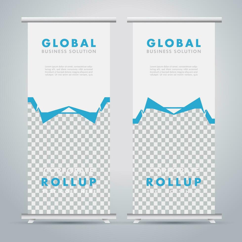 Modern roll up banner design template. flyer. pull up. presentation. brochure. poster. advertisement. print media vector