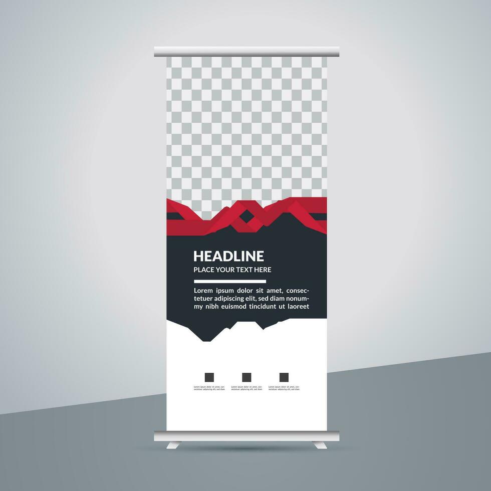 professional business roll up display standee template design vector