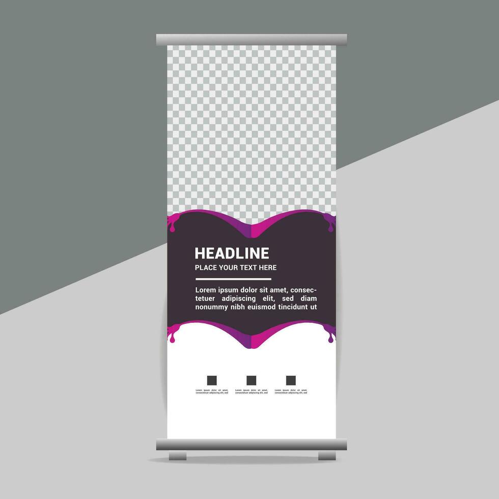 business roll up banner design display standee for presentation purpose vector