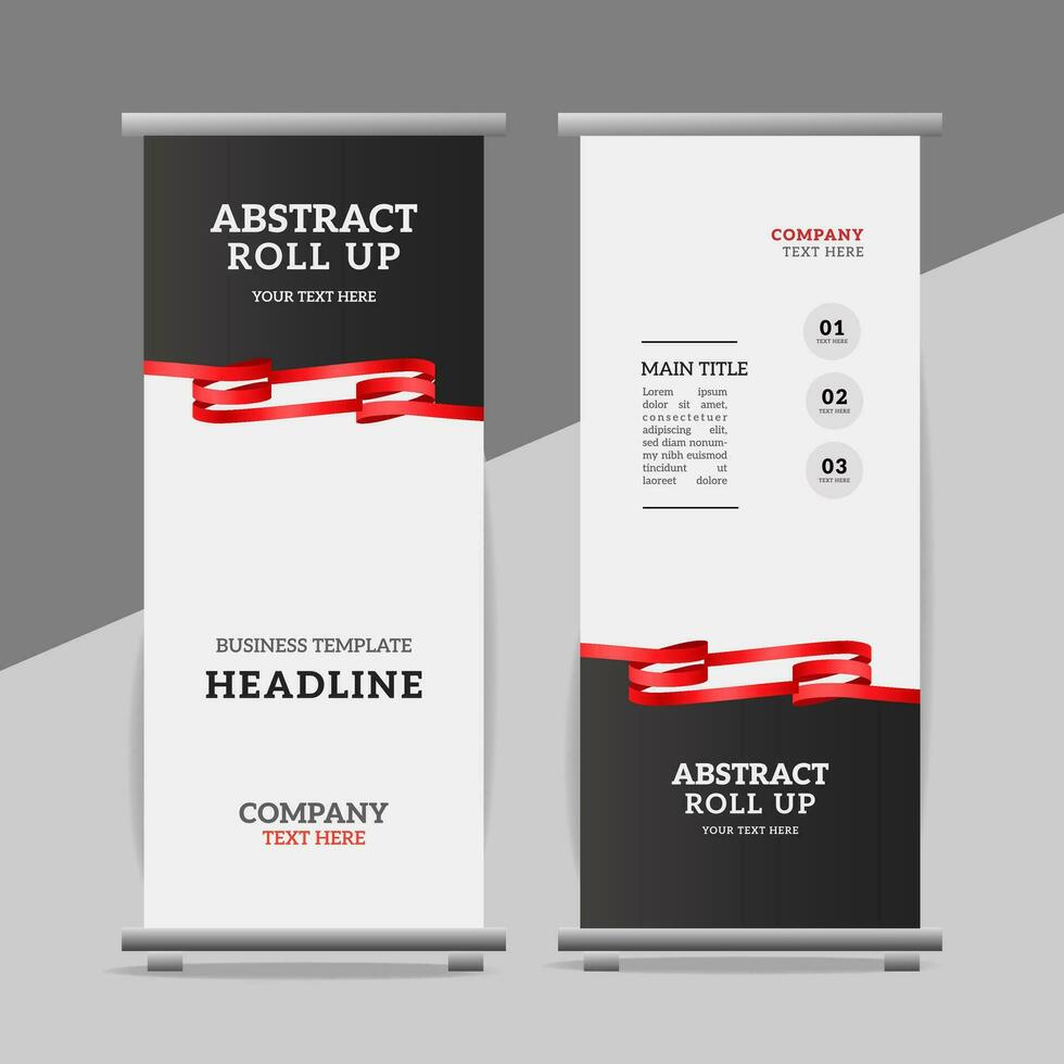 modern roll up banner template with abstract design vector