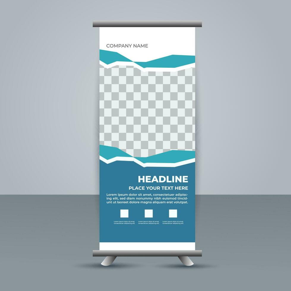 professional business roll up display standee template design vector