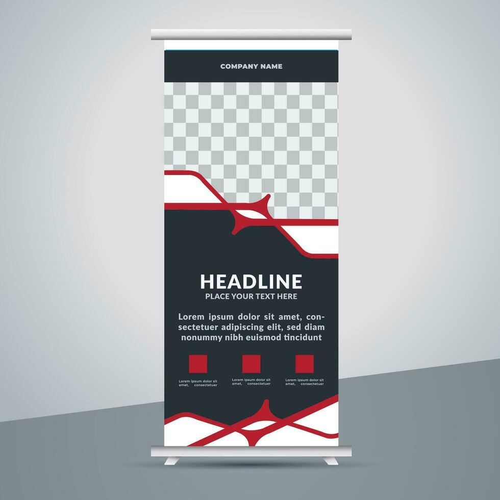 business roll up banner design display standee for presentation purpose vector