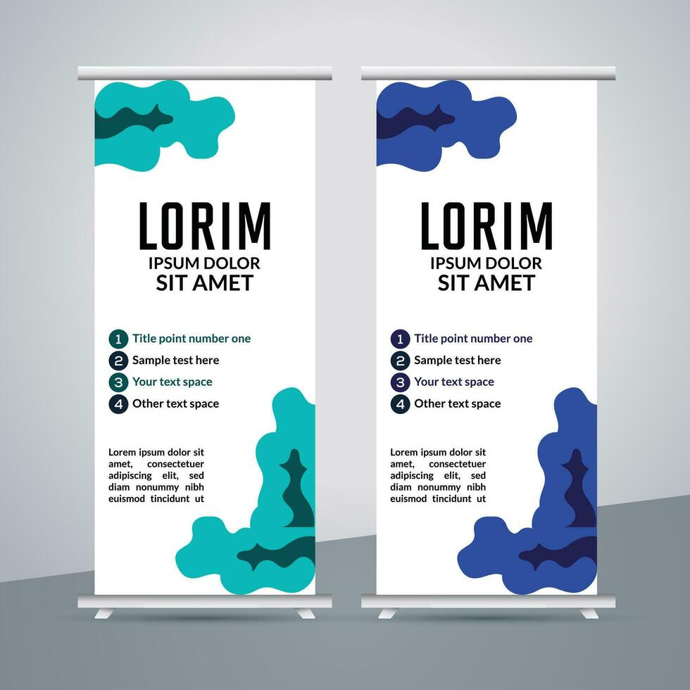 professional business roll up display standee template design vector