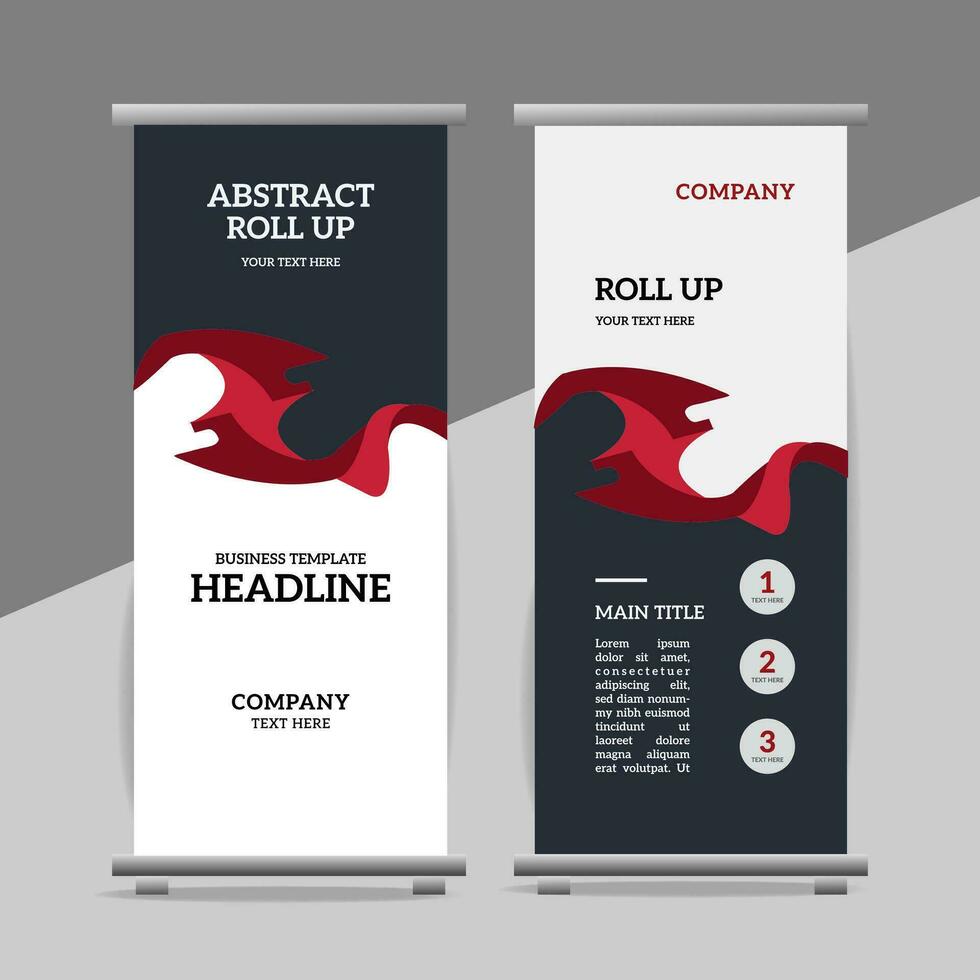 modern roll up banner template with abstract design vector