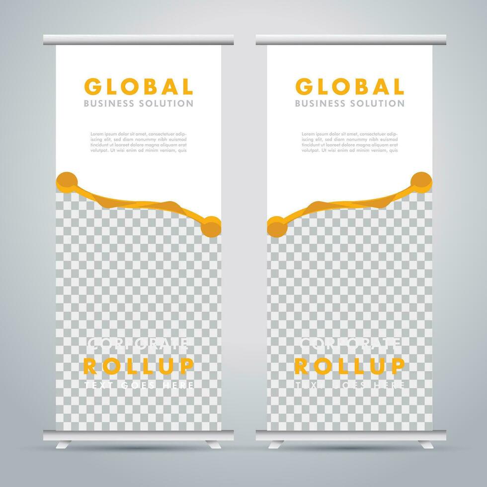 Modern roll up banner design template. flyer. pull up. presentation. brochure. poster. advertisement. print media vector