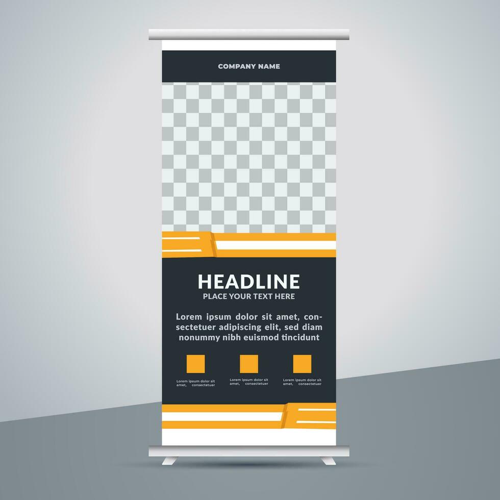 business roll up banner design display standee for presentation purpose vector