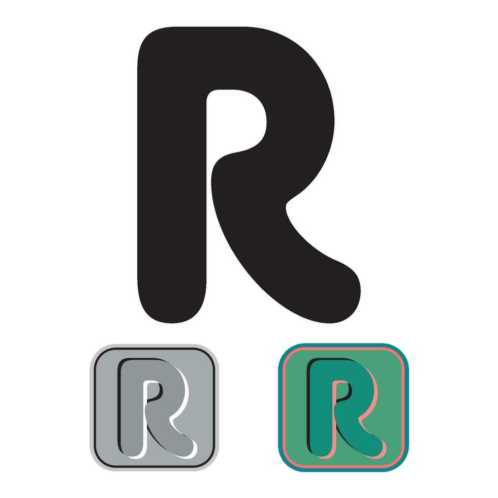 Art Blister Initial Caps Font Capital Letter R vector