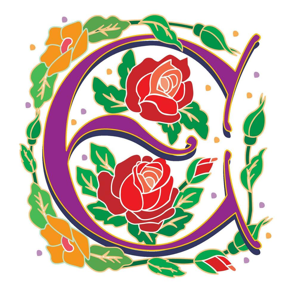 rosette Initial Caps Font Capital Letter E vector design