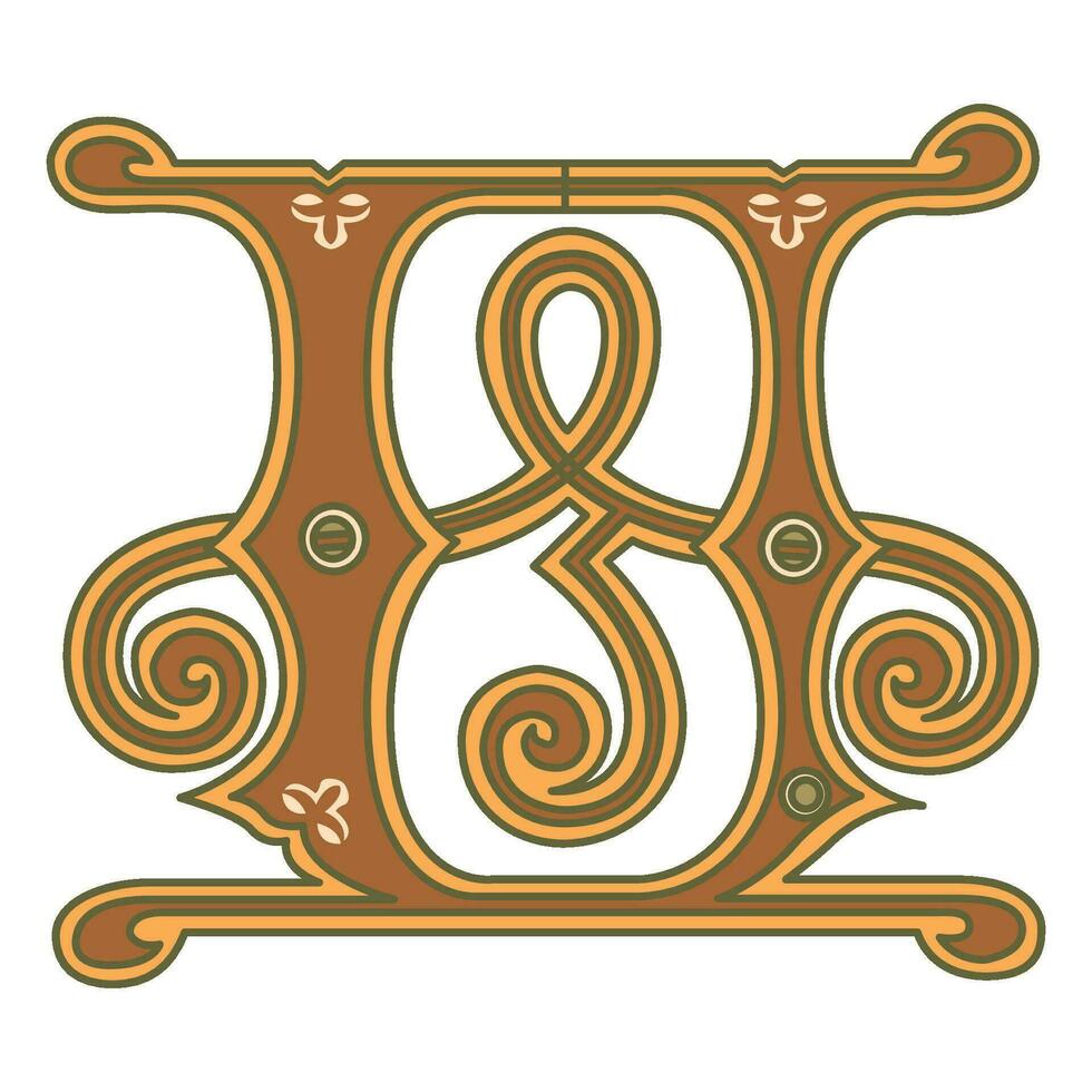 Art Ginger Initial Caps Font Capital Letter U vector design