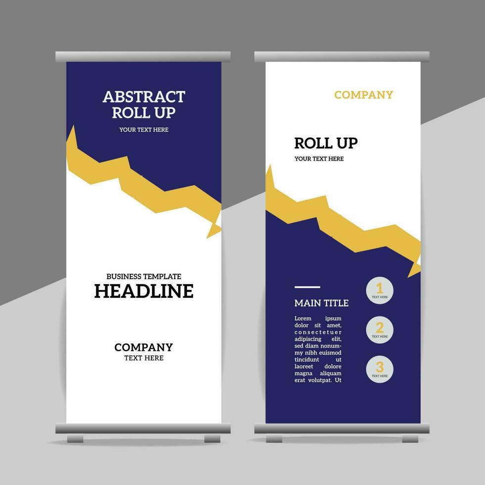 modern roll up banner template with abstract design vector