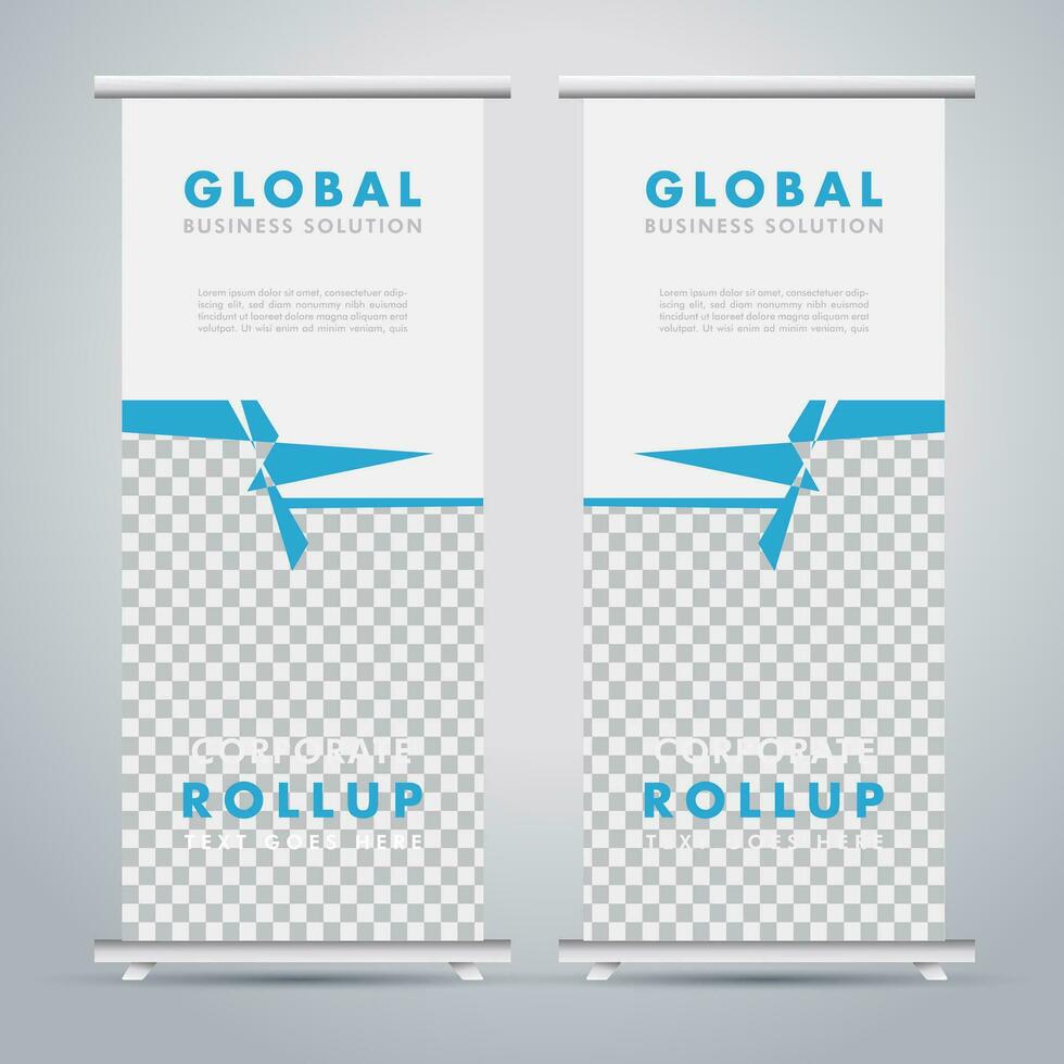 Modern roll up banner design template. flyer. pull up. presentation. brochure. poster. advertisement. print media vector