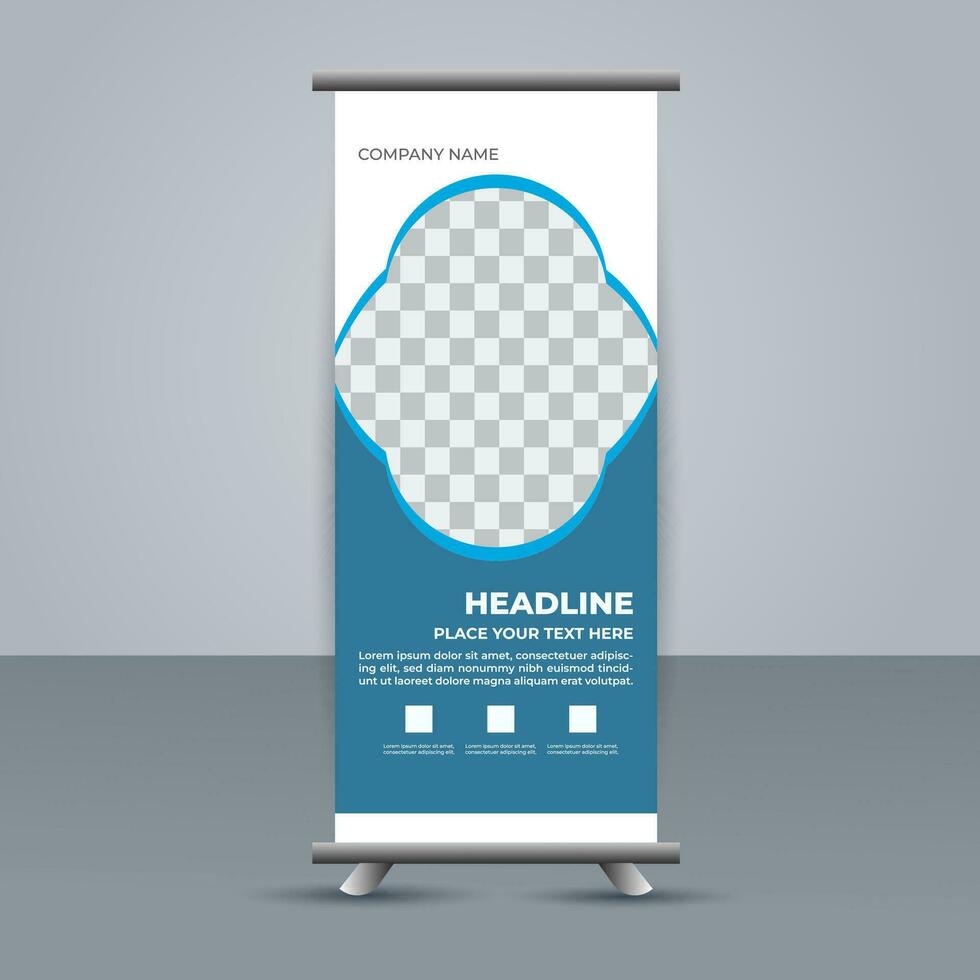 professional business roll up display standee template design vector