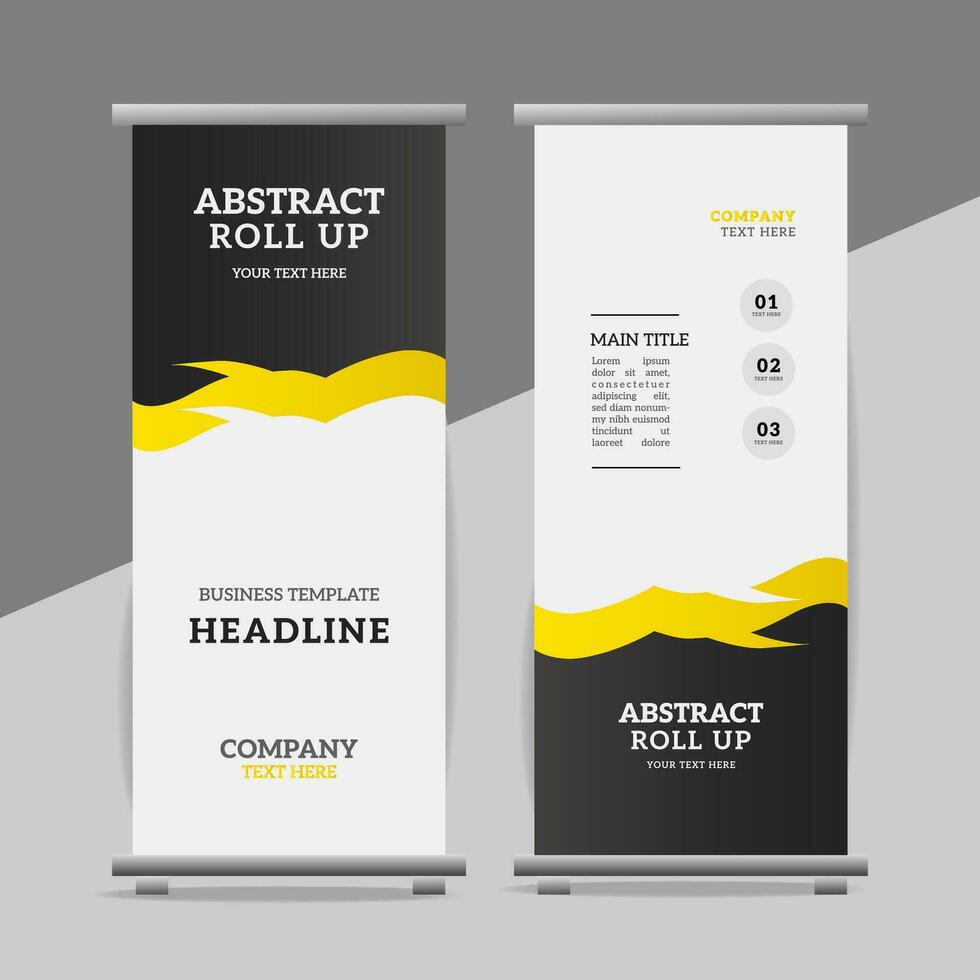 modern roll up banner template with abstract design vector