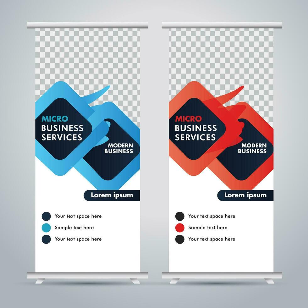 Modern roll up banner design template. flyer. pull up. presentation. brochure. poster. advertisement. print media vector