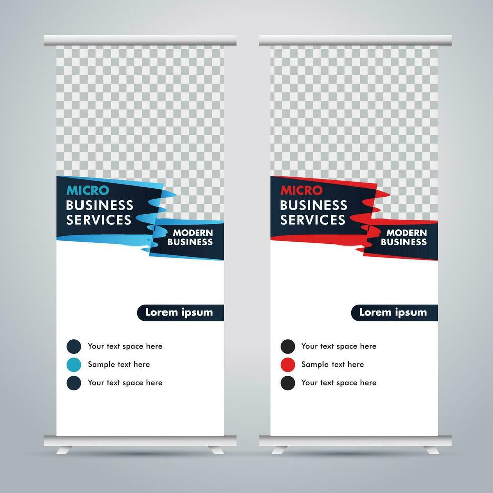 Modern roll up banner design template. flyer. pull up. presentation. brochure. poster. advertisement. print media vector