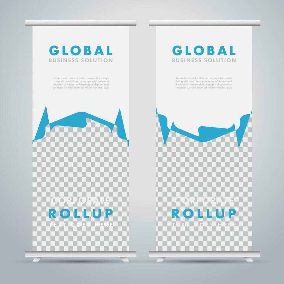 Modern roll up banner design template. flyer. pull up. presentation. brochure. poster. advertisement. print media vector