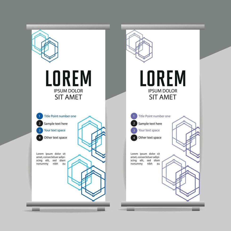 professional business roll up display standee template design vector