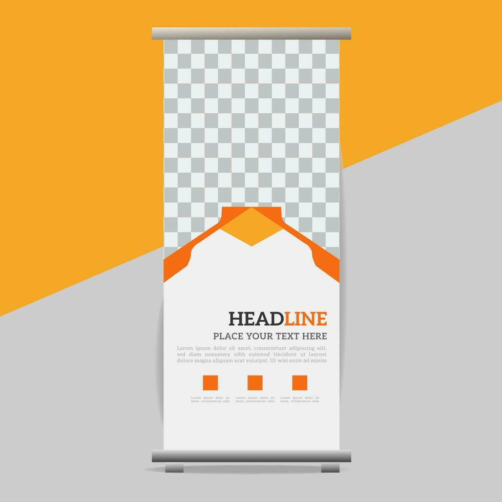 business roll up banner design display standee for presentation purpose vector